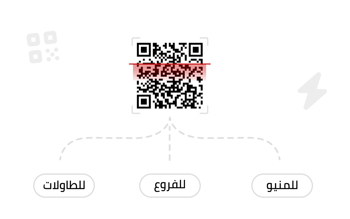 أكواد QR للمنيو، الفروع، والطاولات